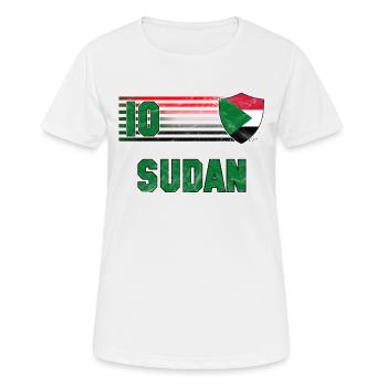 Sudan Fußball Mannschaft - Frauen T-Shirt atmungsaktiv - Weiß - Vorne - AI Model Female 172 dark (172cm)