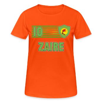 Zaire Fußball Mannschaft - Frauen T-Shirt atmungsaktiv - Neonorange - Vorne - AI Model Female 172 dark (172cm)