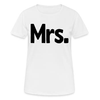 Mrs. Matching Couple Engagement Wedding Honeymoon - Women's Breathable T-Shirt - white - Front - AI Model Female 172 dark (172cm)
