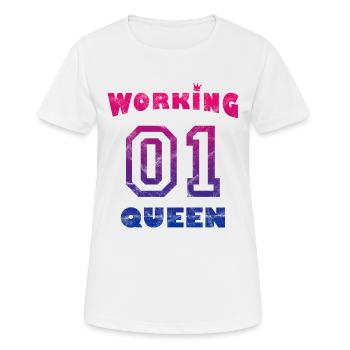 Job Workaholic - cru travail Reine - T-shirt respirant Femme - blanc - Devant - AI Model Female 172 dark (172cm)