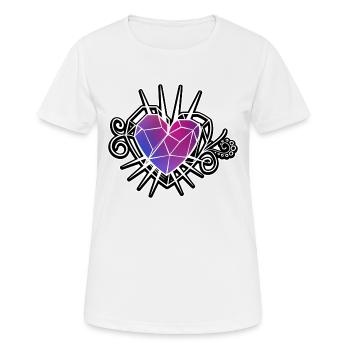 Style de tatouage de fractale de coeur - T-shirt respirant Femme - blanc - Devant - AI Model Female 172 dark (172cm)