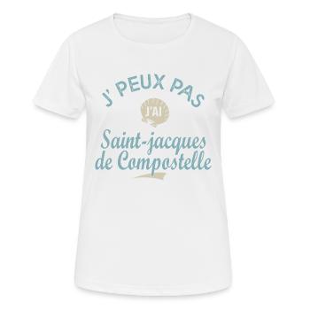 compostelle J'peux pas j ai chemin de Compostelle - T-shirt respirant Femme - blanc - Devant - AI Model Female 172 dark (172cm)