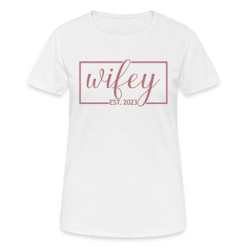 2023 Verlobung Brautdusche Hochzeit - Frauen T-Shirt atmungsaktiv - Weiß - Vorne - AI Model Female 172 dark (172cm)