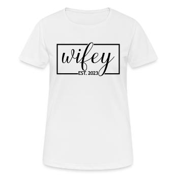 2023 Verlobung Brautdusche Hochzeit - Frauen T-Shirt atmungsaktiv - Weiß - Vorne - AI Model Female 172 dark (172cm)