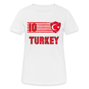Türkei Fußball Mannschaft - Frauen T-Shirt atmungsaktiv - Weiß - Vorne - AI Model Female 172 dark (172cm)
