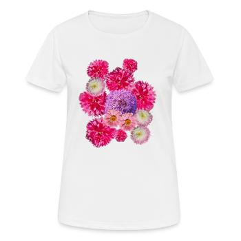pink blossom dream blossoms pink bouquet - Women's Breathable T-Shirt - white - Front - AI Model Female 172 dark (172cm)