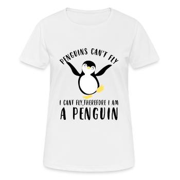 Penguins can't fly i can't fly i am a Penguin - Frauen T-Shirt atmungsaktiv - Weiß - Vorne - AI Model Female 172 dark (172cm)