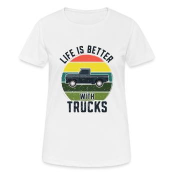 Pick Up Vintage Wagon Pickup Truck - T-shirt respirant Femme - blanc - Devant - AI Model Female 172 dark (172cm)