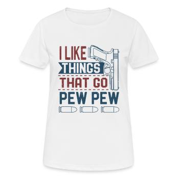 Waffe Schießen Pistole Waffen Gewehr Revolver - Frauen T-Shirt atmungsaktiv - Weiß - Vorne - AI Model Female 172 dark (172cm)