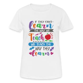 SPED Enseignants Éducateur Ergothérapeute - T-shirt respirant Femme - blanc - Devant - AI Model Female 172 dark (172cm)