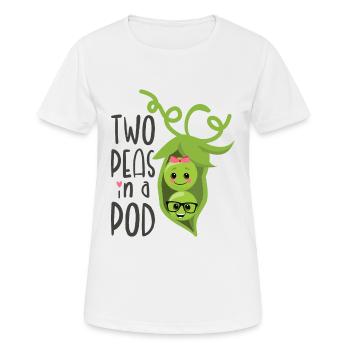 Two Peas in a Pod Valentinstag Verliebt Erbse - Frauen T-Shirt atmungsaktiv - Weiß - Vorne - AI Model Female 172 dark (172cm)