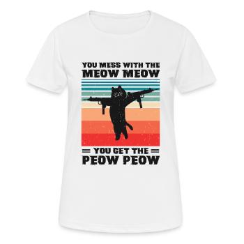 Arme du propriétaire du chat - T-shirt respirant Femme - blanc - Devant - AI Model Female 172 dark (172cm)