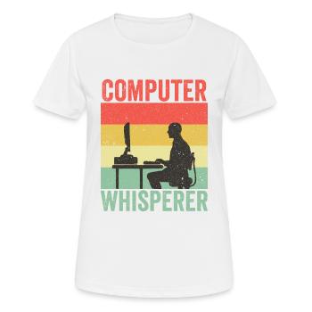 Programmeur de support informatique Computer Whisperer - T-shirt respirant Femme - blanc - Devant - AI Model Female 172 dark (172cm)
