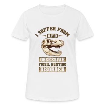 Fossiles Chasseurs Dinosaures Paléontologue Fossiles - T-shirt respirant Femme - blanc - Devant - AI Model Female 172 dark (172cm)