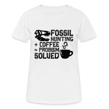 Fossiles Café Chasseur de fossiles Paléontologue - T-shirt respirant Femme - blanc - Devant - AI Model Female 172 dark (172cm)