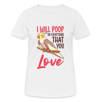 Cockatiel Pooping Bird Fan Bird Bird - T-shirt respirant Femme - blanc - Devant - AI Model Female 172 dark (172cm)