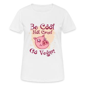 Veganer Tierschutz Schwein Fleischfrei Vegetarier - Frauen T-Shirt atmungsaktiv - Weiß - Vorne - AI Model Female 172 dark (172cm)