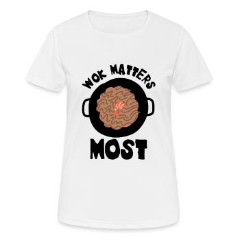Wok Cuisine asiatique Cuisiner des plats - T-shirt respirant Femme - blanc - Devant - AI Model Female 172 dark (172cm)