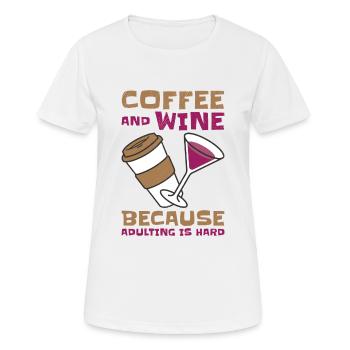 Coffee Wine Adulting Drinking Adult - Women's Breathable T-Shirt - white - Front - AI Model Female 172 dark (172cm)