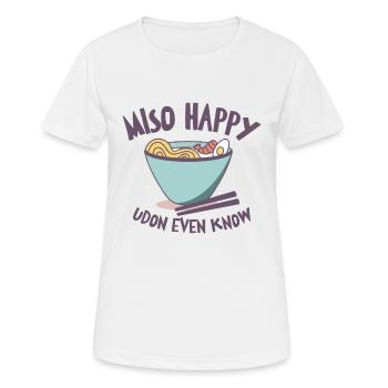 Cuisine asiatique Udon Miso Nouilles asiatiques - T-shirt respirant Femme - blanc - Devant - AI Model Female 172 dark (172cm)
