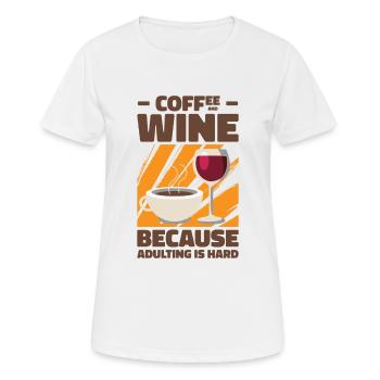 Coffee Wine Adulting Drinking Adult - Women's Breathable T-Shirt - white - Front - AI Model Female 172 dark (172cm)