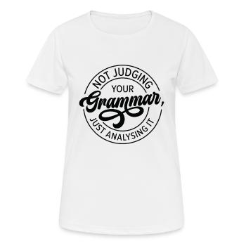 English Grammar Police Teacher Student Grammar - Women's Breathable T-Shirt - white - Front - AI Model Female 172 dark (172cm)