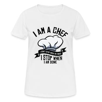 Chef Cuisine Repas Chefs culinaires - T-shirt respirant Femme - blanc - Devant - AI Model Female 172 dark (172cm)