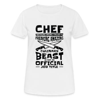 Chef Beast Culinary Art Cooking Baking Meals - Women's Breathable T-Shirt - white - Front - AI Model Female 172 dark (172cm)