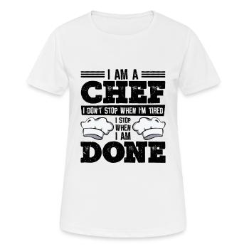 Chef Cuisine Repas Chefs culinaires - T-shirt respirant Femme - blanc - Devant - AI Model Female 172 dark (172cm)