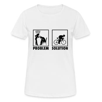 Cycling Cyclist Statement Problem Solution. - Frauen T-Shirt atmungsaktiv - Weiß - Vorne - AI Model Female 172 dark (172cm)