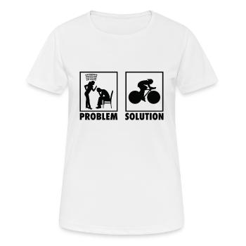 Cycling Cyclist Statement Problem Solution. - Frauen T-Shirt atmungsaktiv - Weiß - Vorne - AI Model Female 172 dark (172cm)