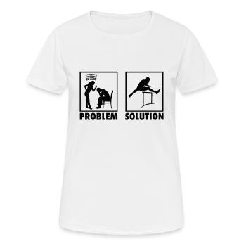 Athletics Athletes Statement Solution au problème. - T-shirt respirant Femme - blanc - Devant - AI Model Female 172 dark (172cm)