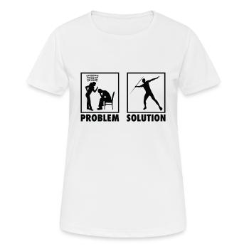 Athletics Athletes Statement Solution au problème. - T-shirt respirant Femme - blanc - Devant - AI Model Female 172 dark (172cm)