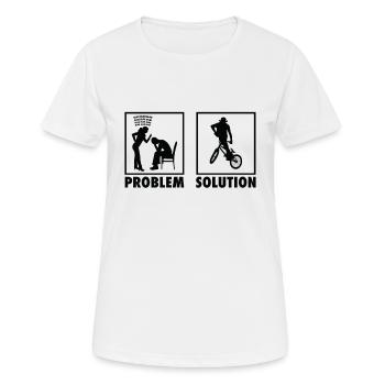 BMX Bikers Statement Problem Solution. - Frauen T-Shirt atmungsaktiv - Weiß - Vorne - AI Model Female 172 dark (172cm)