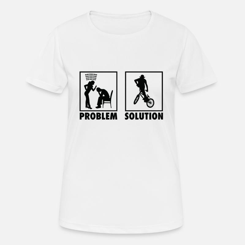 BMX Bikers Statement Problem Solution. - Frauen T-Shirt atmungsaktiv - Weiß
