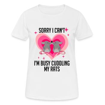 Rat Cuddling Pet Owner Rodent Rat Lovers - Frauen T-Shirt atmungsaktiv - Weiß - Vorne - AI Model Female 172 dark (172cm)