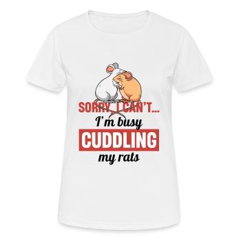 Rat Cuddling Pet Owner Rodent Rat Lovers - Frauen T-Shirt atmungsaktiv - Weiß - Vorne - AI Model Female 172 dark (172cm)