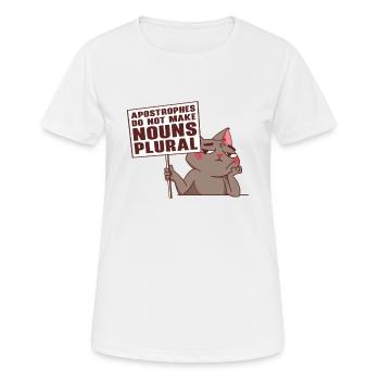 Cat Grammar Apostrophe English Grammar Police - Women's Breathable T-Shirt - white - Front - AI Model Female 172 dark (172cm)