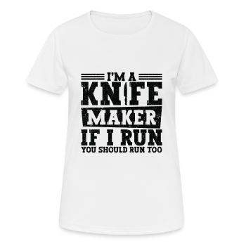 Knifemaking Knife Making Bladesmith Smithing Knife - Women's Breathable T-Shirt - white - Front - AI Model Female 172 dark (172cm)