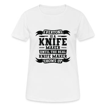 Knifemaking Knife Making Bladesmith Smithing Knife - Women's Breathable T-Shirt - white - Front - AI Model Female 172 dark (172cm)