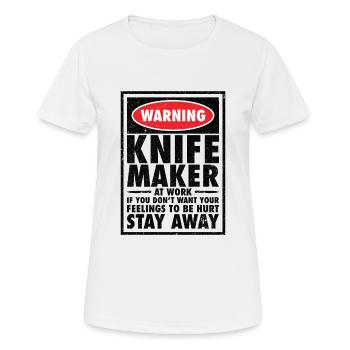 Knifemaking Knife Making Bladesmith Smithing Knife - Women's Breathable T-Shirt - white - Front - AI Model Female 172 dark (172cm)