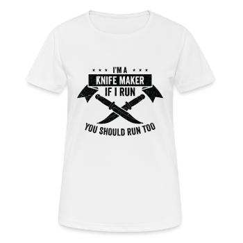 Knifemaking Knife Making Bladesmith Smithing Knife - Women's Breathable T-Shirt - white - Front - AI Model Female 172 dark (172cm)