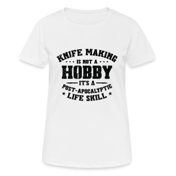 Knifemaking Knife Making Bladesmith Smithing Knife - Women's Breathable T-Shirt - white - Front - AI Model Female 172 dark (172cm)