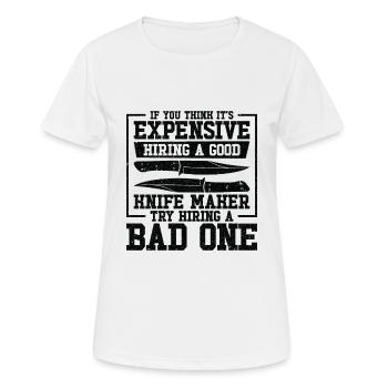Knifemaking Knife Making Bladesmith Smithing Knife - Women's Breathable T-Shirt - white - Front - AI Model Female 172 dark (172cm)