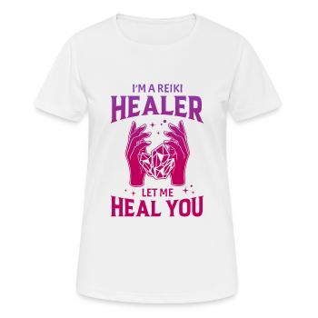Médecine Reiki Guérisseur Énergie Positive - T-shirt respirant Femme - blanc - Devant - AI Model Female 172 dark (172cm)