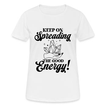Médecine énergétique Guérisseur de cristaux d’énergie positive - T-shirt respirant Femme - blanc - Devant - AI Model Female 172 dark (172cm)