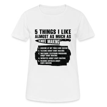 Knifemaking Knife Making Bladesmith Smithing Knife - Women's Breathable T-Shirt - white - Front - AI Model Female 172 dark (172cm)