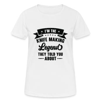 Knifemaking Knife Making Bladesmith Smithing Knife - Women's Breathable T-Shirt - white - Front - AI Model Female 172 dark (172cm)