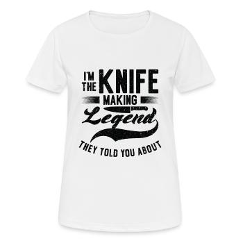 Knifemaking Knife Making Bladesmith Smithing Knife - Women's Breathable T-Shirt - white - Front - AI Model Female 172 dark (172cm)