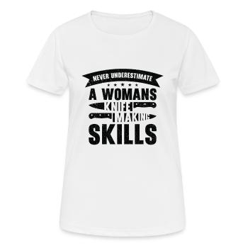 Knifemaking Knife Making Bladesmith Smithing Knife - Women's Breathable T-Shirt - white - Front - AI Model Female 172 dark (172cm)